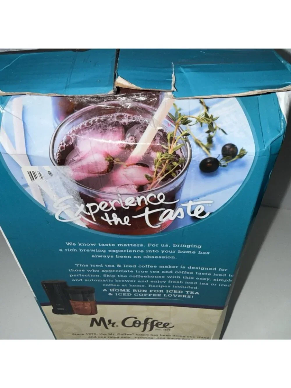 Mr. Coffee TM1-BLK 2Qt Iced Tea & Iced Coffee Maker 2-in-1 Brew Black OPEN BOX